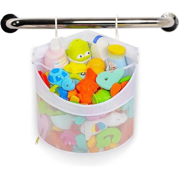 Baby Bath Toy Organizer, Quick Drying&Mould Proof, Corner Hang-Suspension Holder - Picture 5 of 7